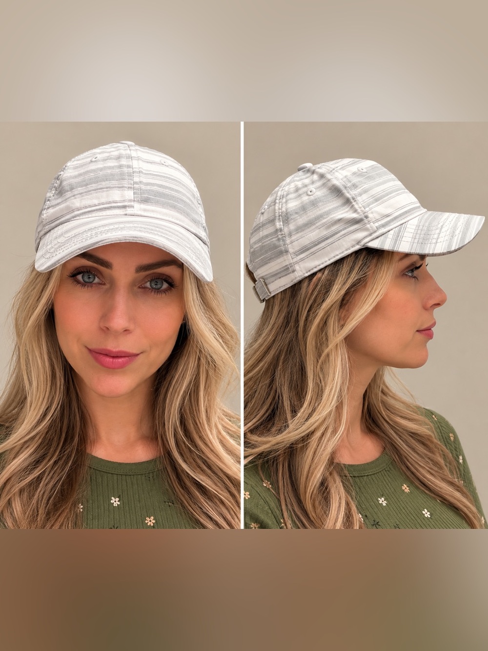 Lululemon Women’s Striped Adjustable Running Baseball Cap – O/S